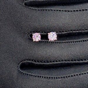 Authentic Purple Moissanite Sterling Silver Stud Earrings